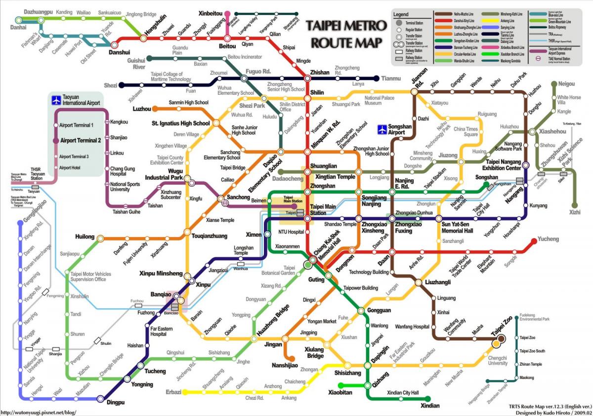 podzemnoj Taipeija mapu
