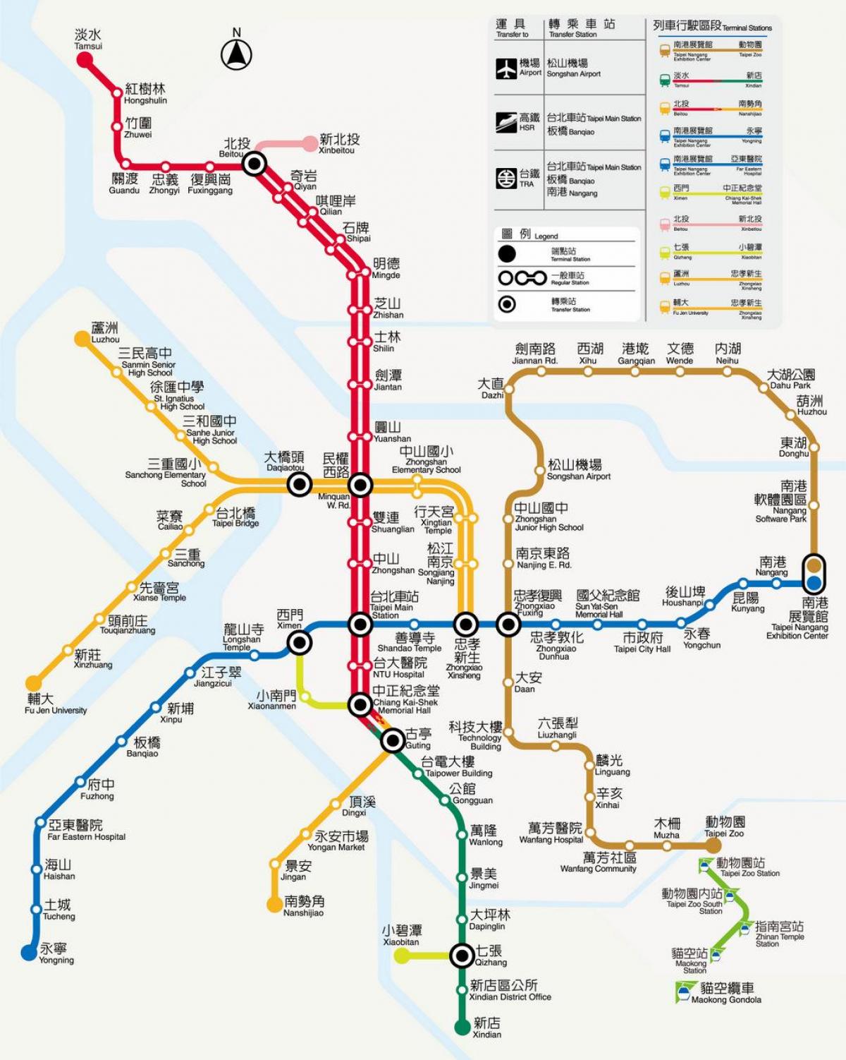 mapa Taipeija mrt vožnja 