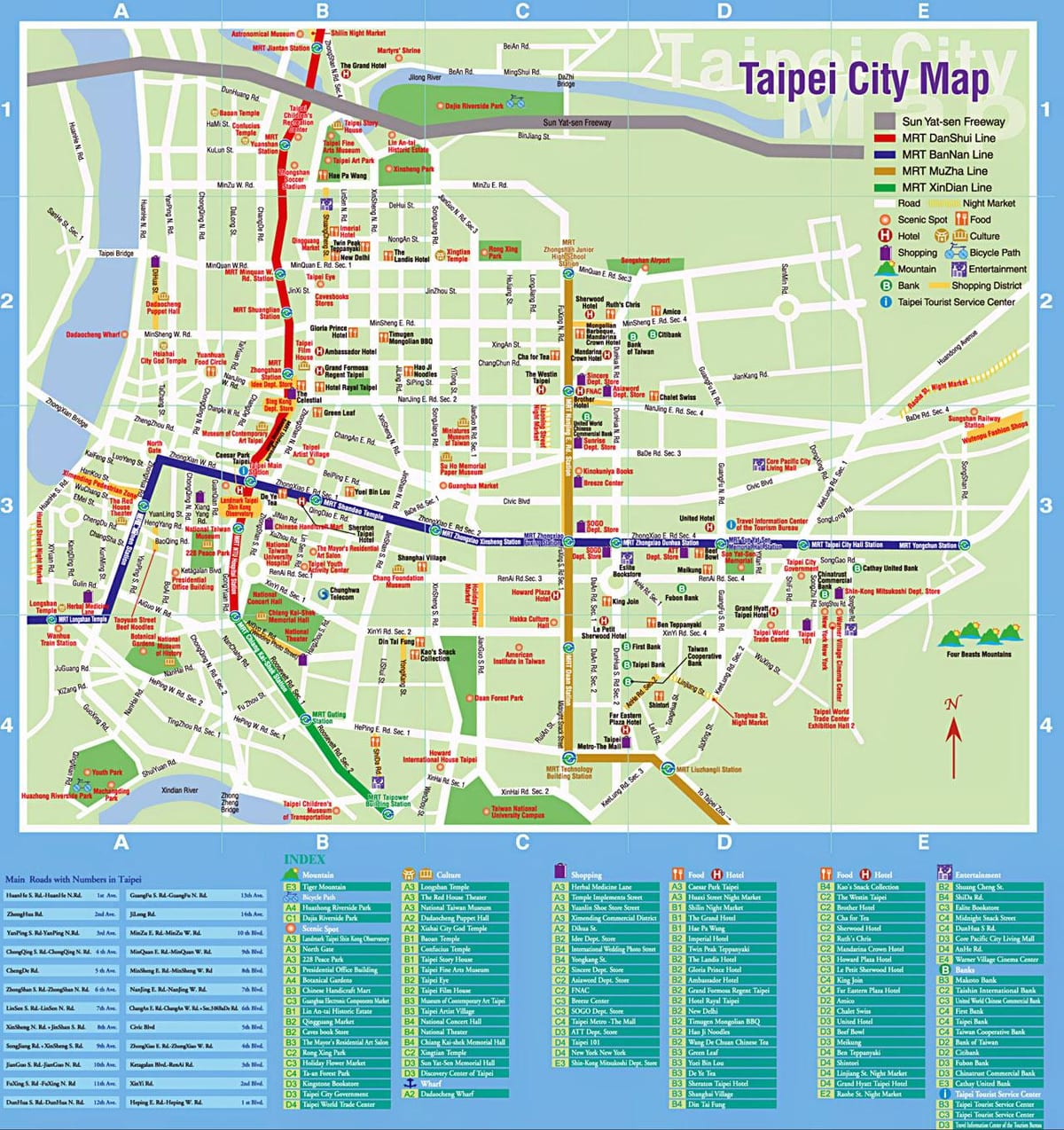 Taipeija turističke mjesta mapu