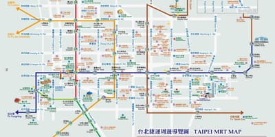 Tajvan mrt mapa sa atrakcije