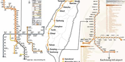 Mapa Taipeija srednje brzine željeznička stanica